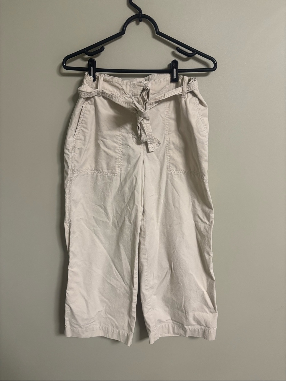 Talbots Heritage Fit Capri Pants Khaki Tan Tie Belt Size 4
